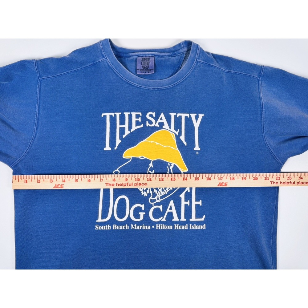 The Salty Dog Cafe Sweatshirt Large Blue Hilton Head Island Dog Graphic Comfort - Picture 6 of 8
